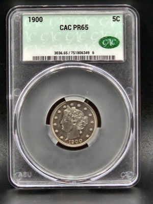 1900 United States Liberty Head Nickel 5C Grade: PR 65