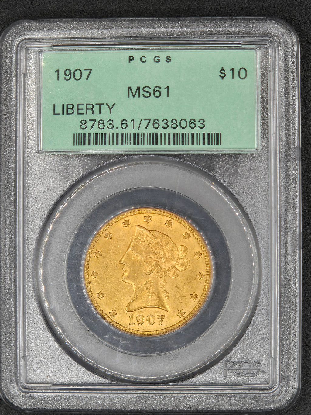 1907 $10 Liberty Gold Eagle – PCGS MS61 – Pre-33 U.S. Gold Coin