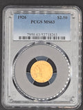 1926 $2.50 Indian Head Gold Quarter Eagle – PCGS MS63 – Pre-1933 U.S. Gold