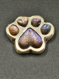 17.90g Hand Poured Silver Paw Print – NabCoins Custom Pour – Incuse Design – Patina Finish