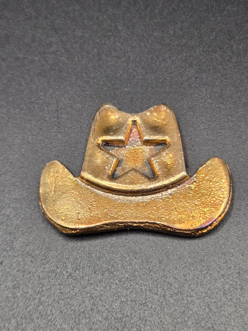 26.84g Hand Poured Silver Cowboy Hat – NabCoins Western Series – Incuse Star – Patina Finish