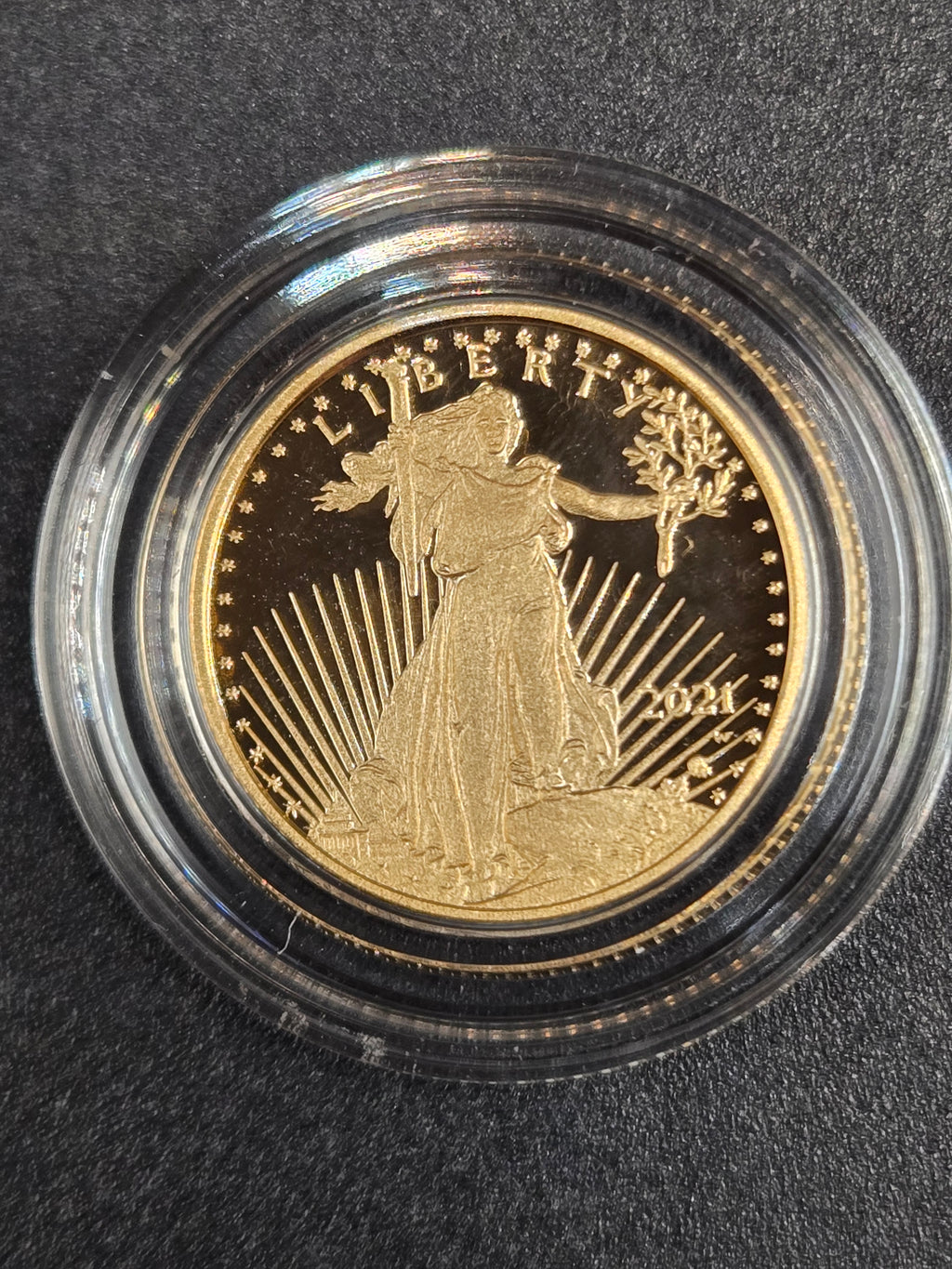 2021-W American Gold Eagle 1/10 oz Proof (Type 2) – U.S. Mint OGP w/ COA – $5 Gold Coin