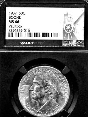 1937 United States Boone Commemorative Half Dollar 50C Grade: MS 66