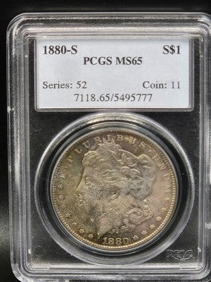1880 S United States Morgan Silver Dollar $1 Grade: MS 65