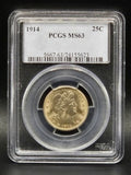 1914 United States Barber Quarter 25C Grade: MS 63