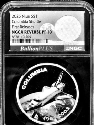 2025 Niue Columbia Shuttle $1 Grade: PF 10 Space flown