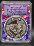 1985 United States The American Prospector 1 oz Silver Round Grade: MS 67