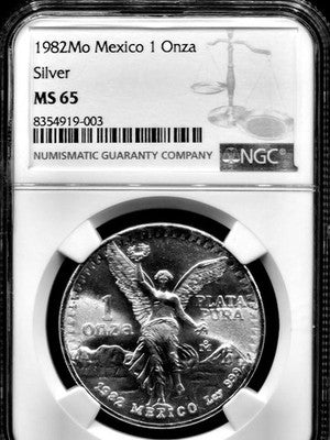 1982 Mexico Libertad 1 Onza Grade: MS 65