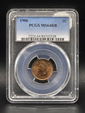 1906 United States Indian Head Cent 1C Grade: MS64RB