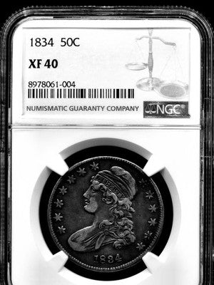 1834 United States Capped Bust Half Dollar 50C Grade: XF 40