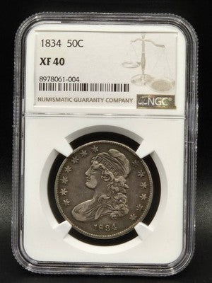 1834 United States Capped Bust Half Dollar 50C Grade: XF 40