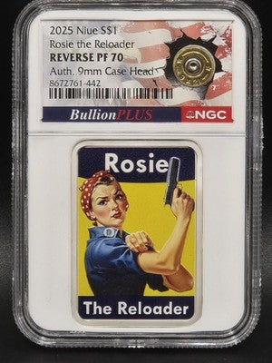 2025 Niue Rosie the Reloader $1 Grade: REVERSE PF 70