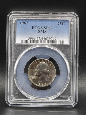 1967 United States Washington Quarter 25C Grade: SP67