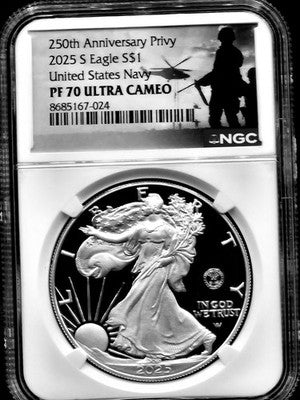2025 United States American Silver Eagle $1 Grade: PF 70