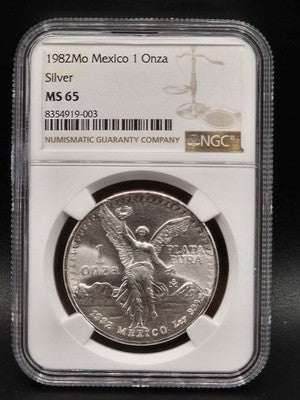1982 Mexico Libertad 1 Onza Grade: MS 65