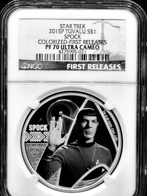 2015 Tuvalu Star Trek Series $1 Grade: PF 70 Ultra Cameo