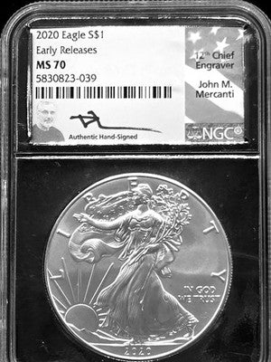 2020 United States American Silver Eagle $1 Grade: MS 70