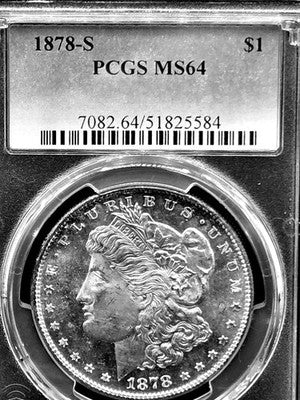 1878 S United States Morgan Silver Dollar $1 Grade: MS64