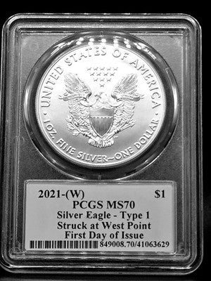 2021 United States American Silver Eagle $1 Grade: MS70