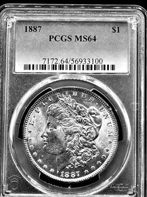 1887 United States Morgan Silver Dollar $1 Grade: MS 64