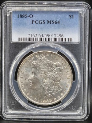 1885 O United States Morgan Silver Dollar $1 Grade: MS64