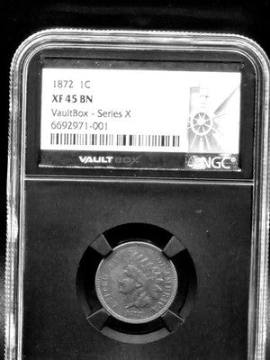 1872 United States Indian Head Cent 1C Grade: XF 45 BN