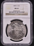 1885 O United States Morgan Silver Dollar $1 Grade: MS 63