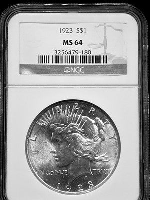 1923 United States Peace Dollar $1 Grade: MS 64