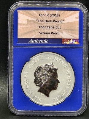 2018 Tuvalu Thor Coin $1 Grade: MS 10 Screen Worn Thor Cape Cut