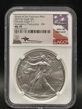 2021 United States American Silver Eagle $1 Grade: MS 70 Mercanti Signed