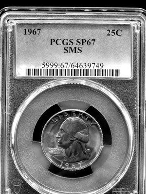 1967 United States Washington Quarter 25C Grade: SP67