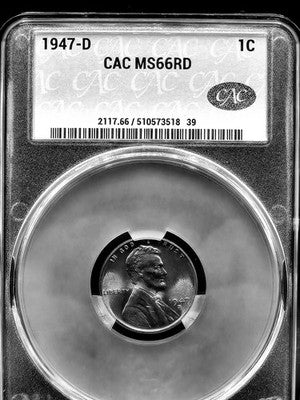 1947 United States Lincoln Cent 1C Grade: MS 66RD