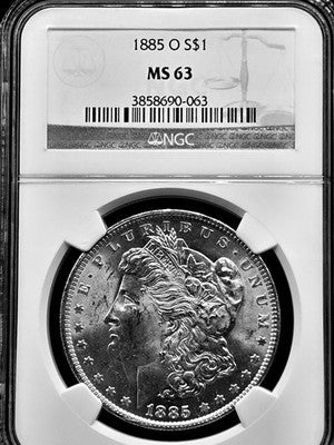 1885 O United States Morgan Silver Dollar $1 Grade: MS 63