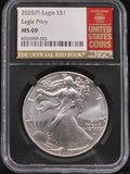 2025 United States American Silver Eagle $1 Grade: MS 69