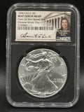 1998 United States American Silver Eagle $1 Grade: MS 69 Mint Error Anna Cabral