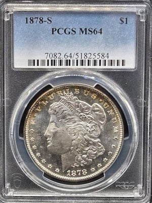 1878 S United States Morgan Silver Dollar $1 Grade: MS64
