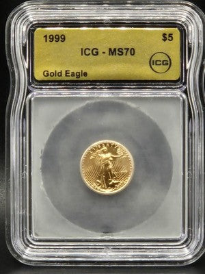 1999 United States American Gold Eagle $5 Grade: MS 70
