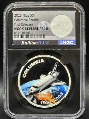 2025 Niue Columbia Shuttle $1 Grade: PF 10 Space flown