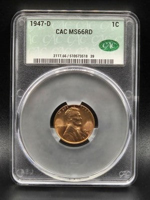 1947 United States Lincoln Cent 1C Grade: MS 66RD