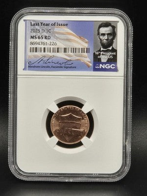 2025 United States Lincoln Shield Cent 1C Grade: MS 65 RD