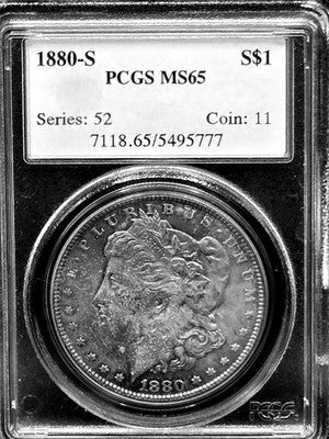 1880 S United States Morgan Silver Dollar $1 Grade: MS 65