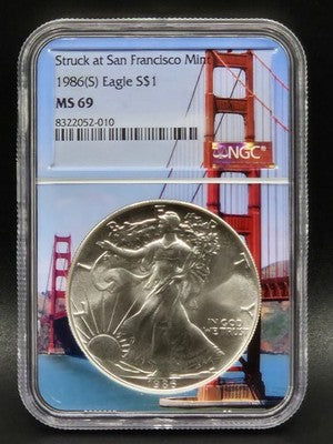 1986 United States American Silver Eagle $1 Grade: MS 69
