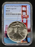 1986 United States American Silver Eagle $1 Grade: MS 69
