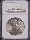 1923 United States Peace Dollar $1 Grade: MS 64