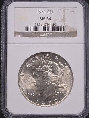1923 United States Peace Dollar $1 Grade: MS 64