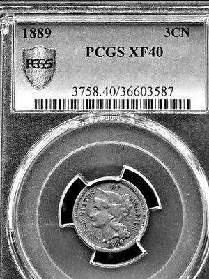 1889 Three Cent Nickel Grade: XF 40