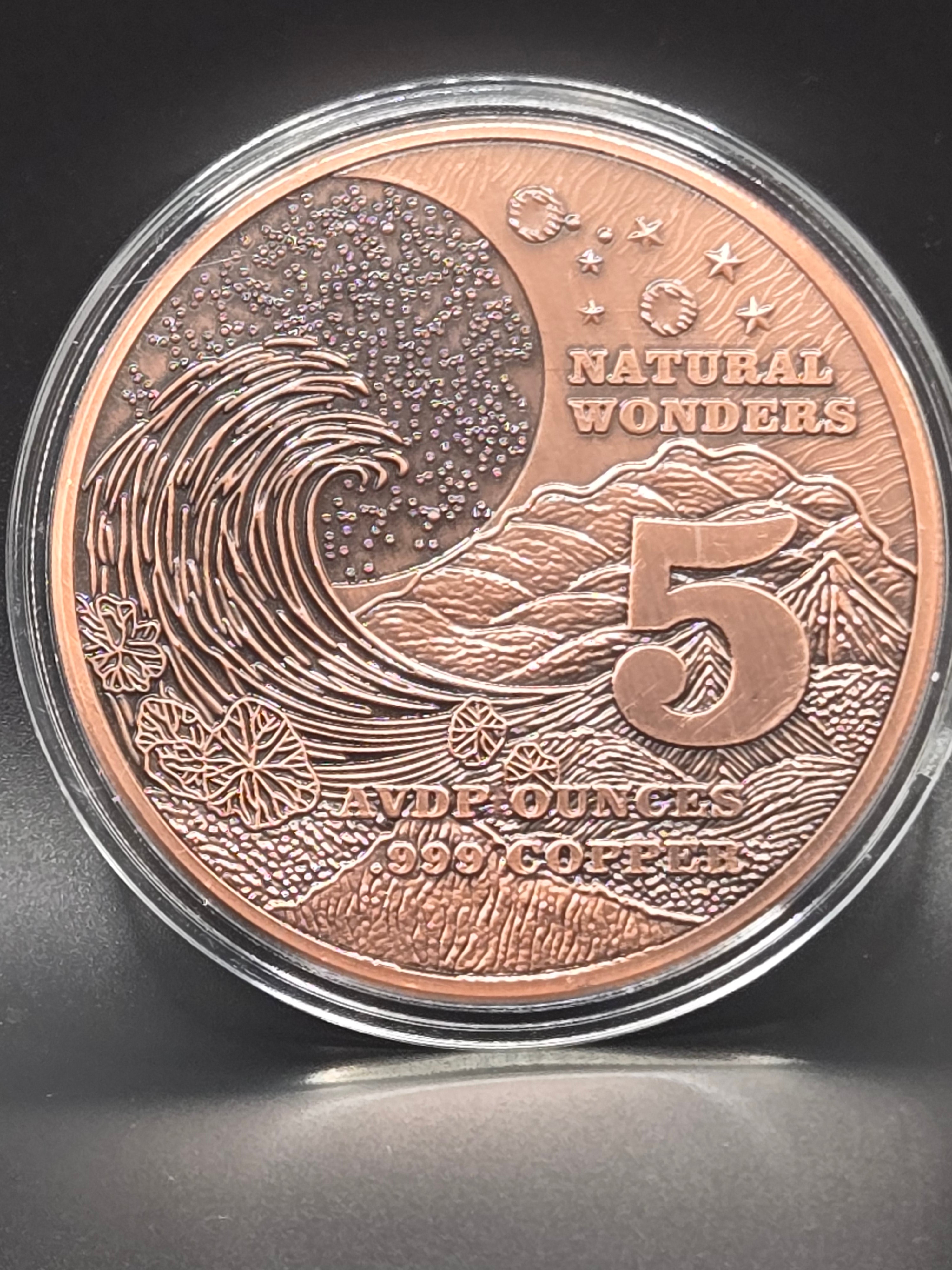 Grand Canyon 5 oz Copper Round – Natural Wonders Series – Colorized Scenic Design – .999 Fine Copper