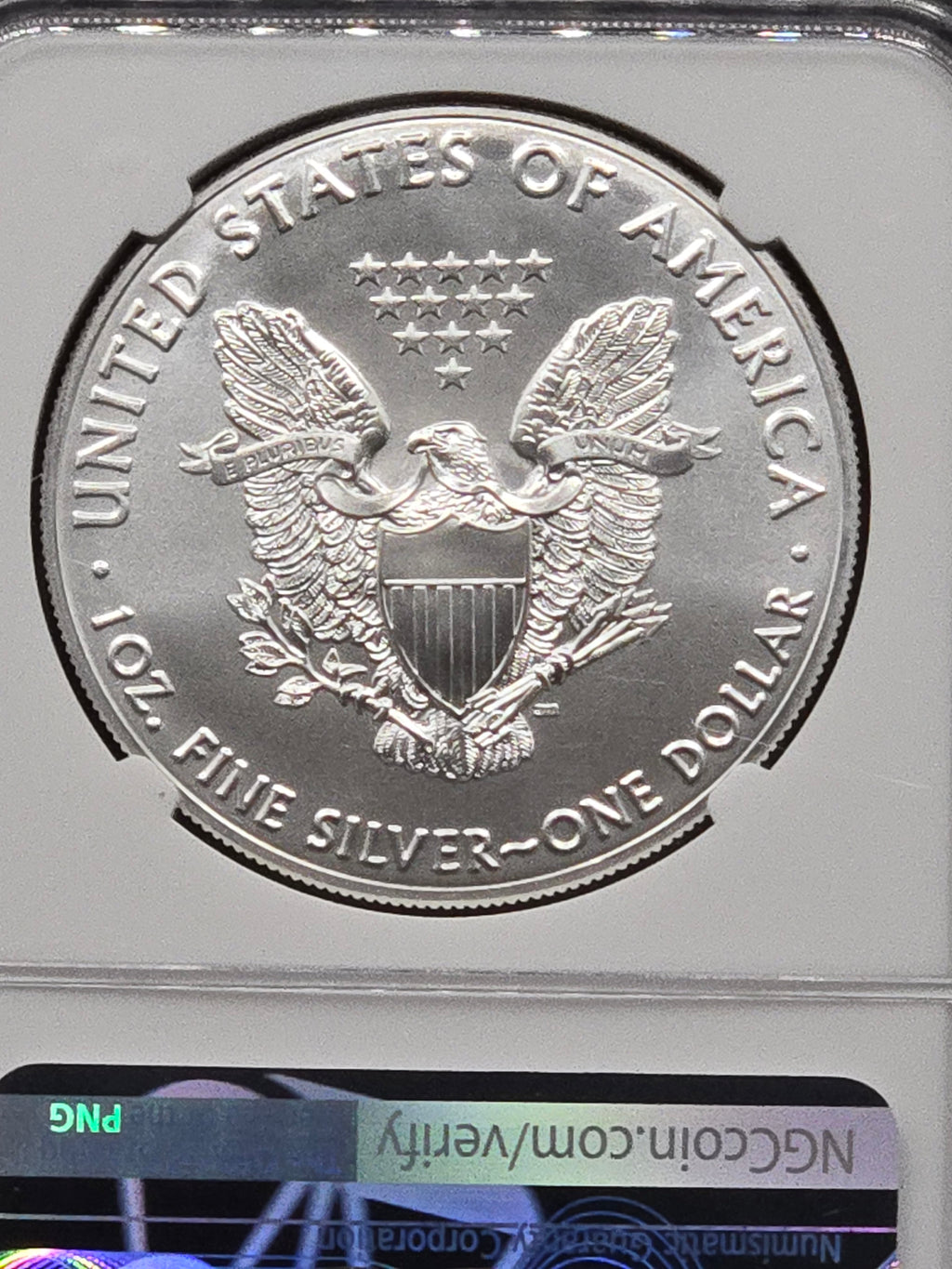 2020 American Silver Eagle MS70 – NGC Mercanti Signed Label – 1 oz .999 Silver