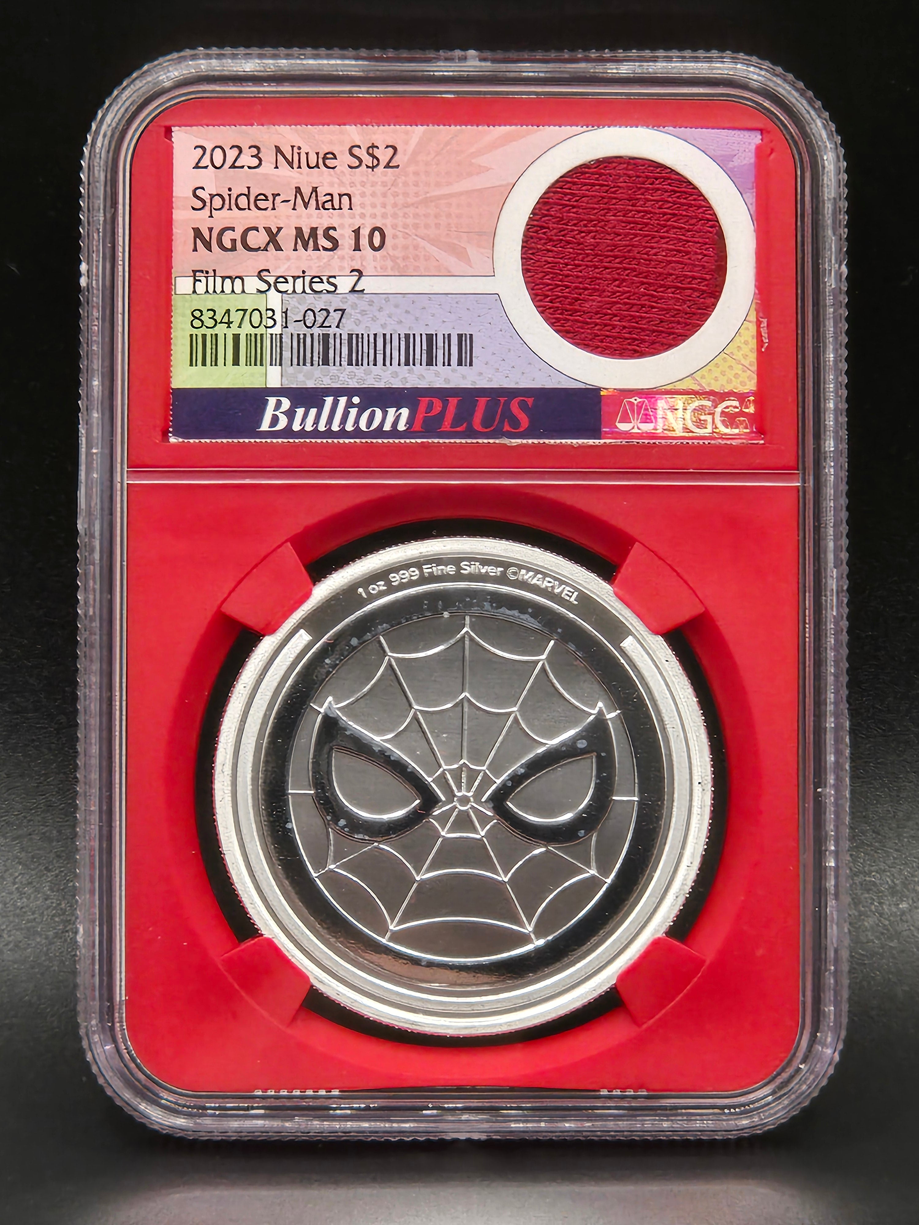 2023 Niue $2 Spider-Man NGCX MS10 BullionPLUS – Screen Worn Spider-Man Costume Cut Marvel Film Series