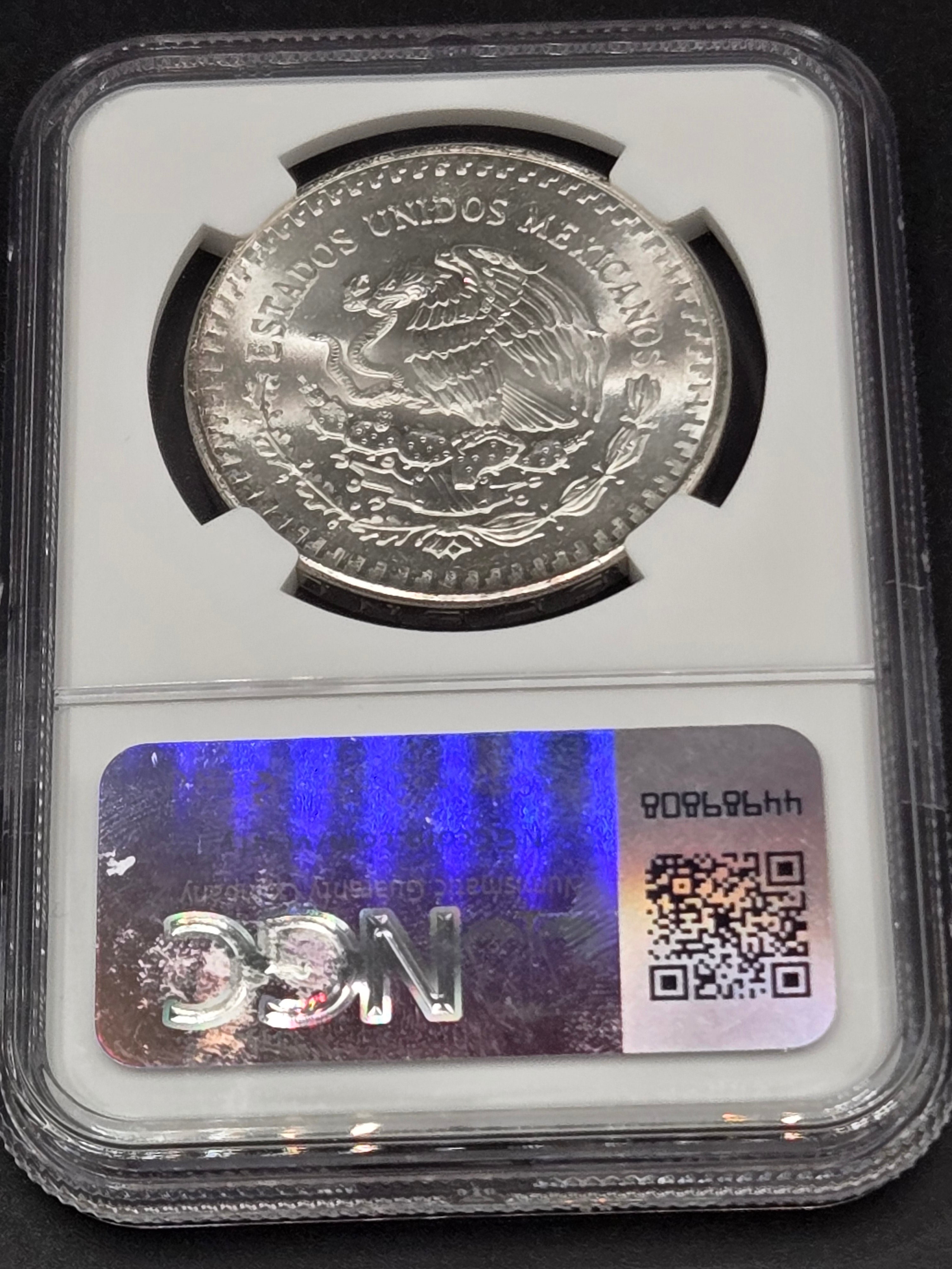 1982 Mo Mexico 1 Onza Silver Libertad – NGC MS65 – First Year of Issue